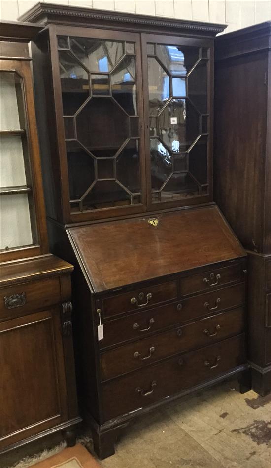 Georgian mahogany  bureau bookcase(-)
